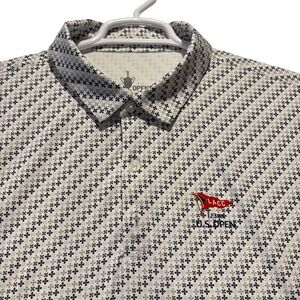 US Open‎ LACC 123rd Golf Polo Men's 2XL White Geometric Print Performance Shirt